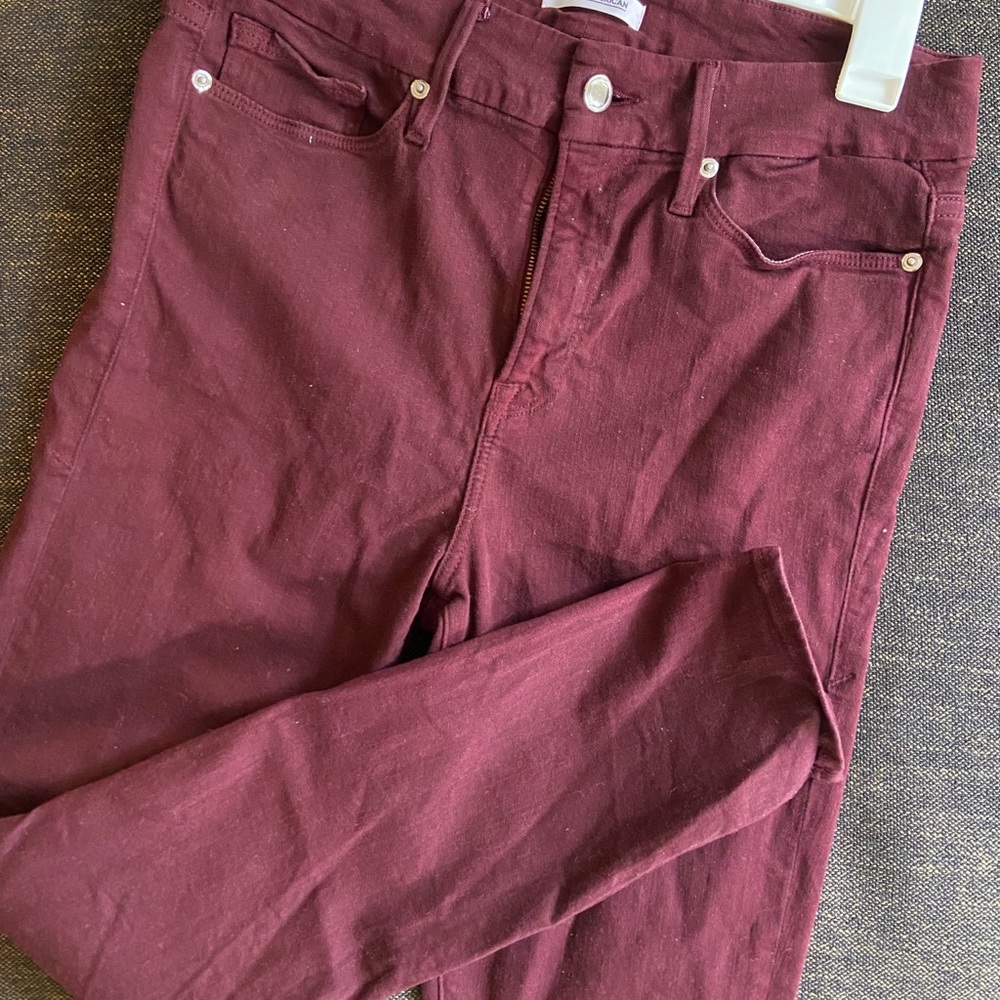 Good American Burgundy Stretch Jean